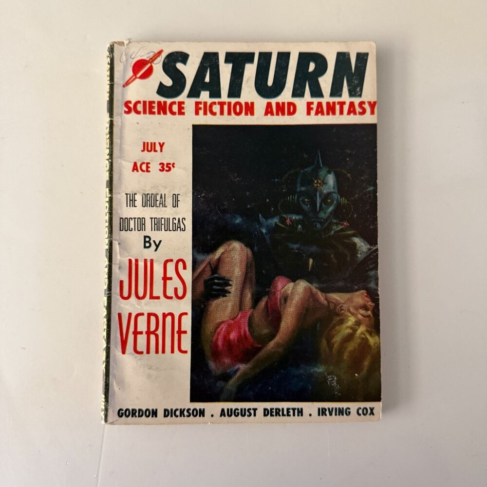 Vintage Saturn Magazine July 1957 "The Ordeal Of Doctor Thufugas" By Jules Verne